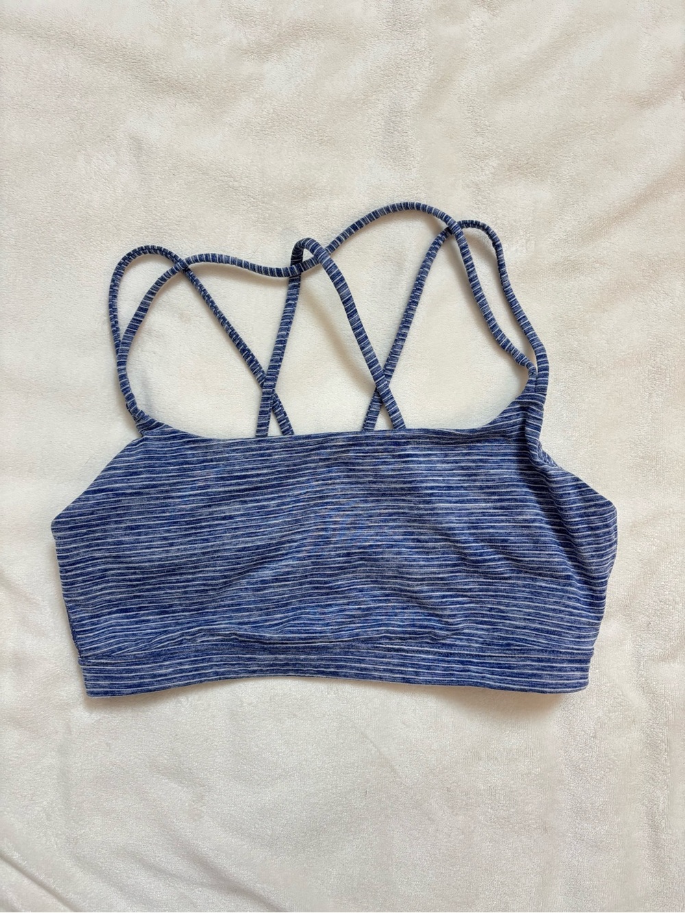 GAPfit Blue Striped Strappy Low Impact Sports Bra